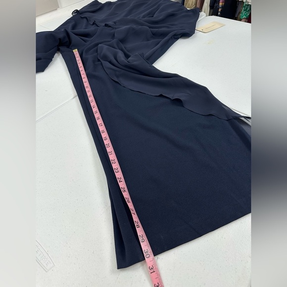 NWT Adrianna Papell Chiffon And Crepe Jumpsuit Midnight Navy Blue Plus - Picture 10 of 16